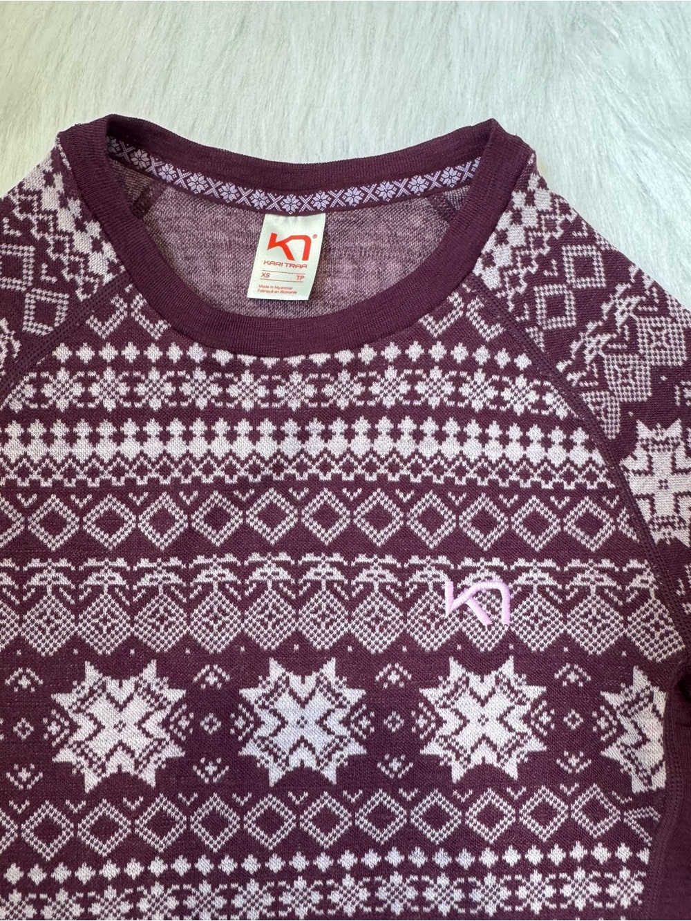 NWOT Kari Traa Anna Long Sleeve 100% Merino Wool Top 💜 - Picture 3 of 4
